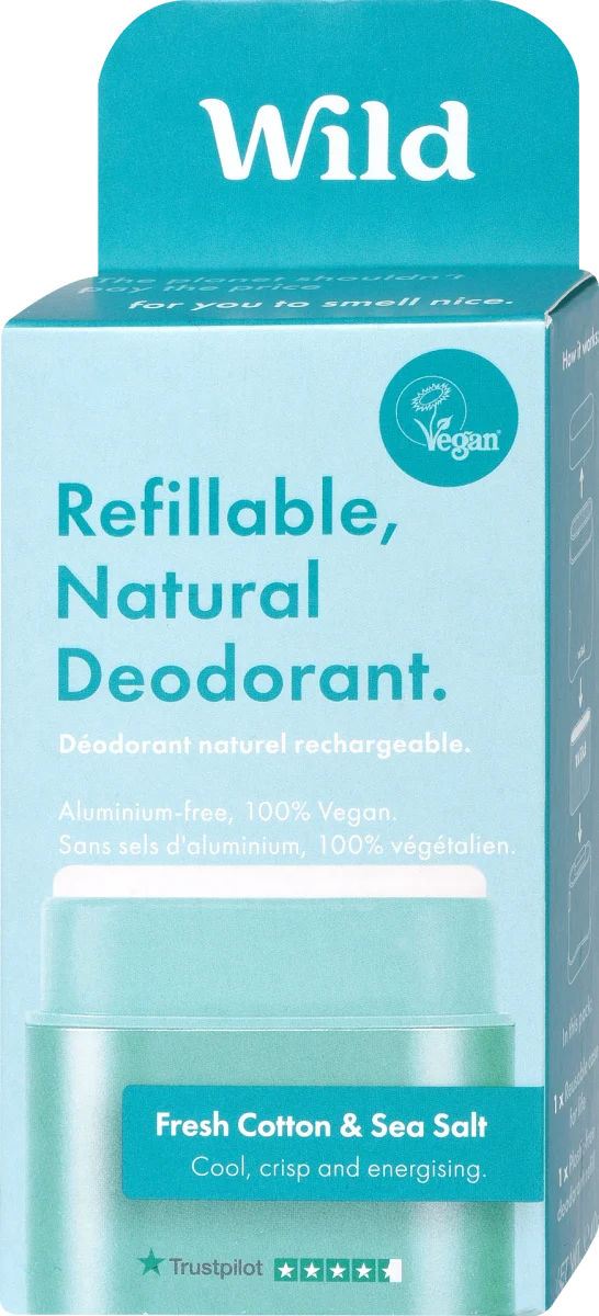 Wild Refillable, Natural Deodorant - Fresh Cotton & Sea Salt