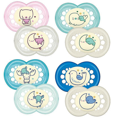 MAM Night Silicone Soothers (2 Pack) 6mth+