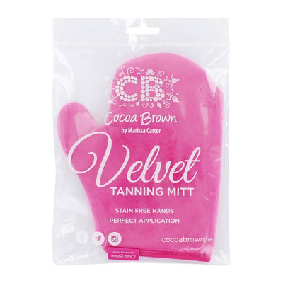 Cocoa Brown Velvet Thumb Tanning Mitt
