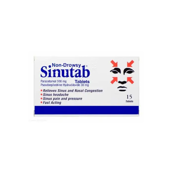 Sinutab Non Drowsy Tablets 15 Tabs